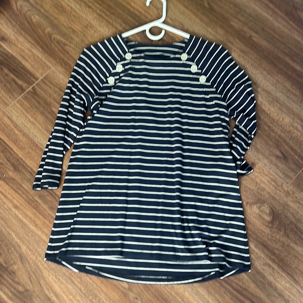 Navy and white shirt
